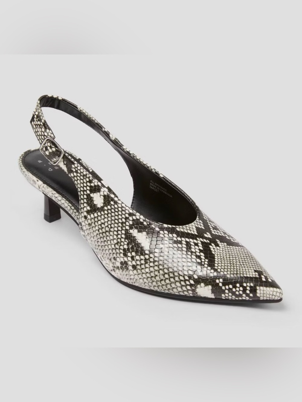 Snakeskin Print Samantha Heels with Memory Foam Insole